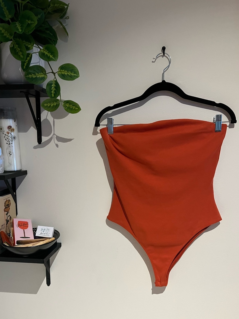 Rusty Orange Tube Top Bodysuit